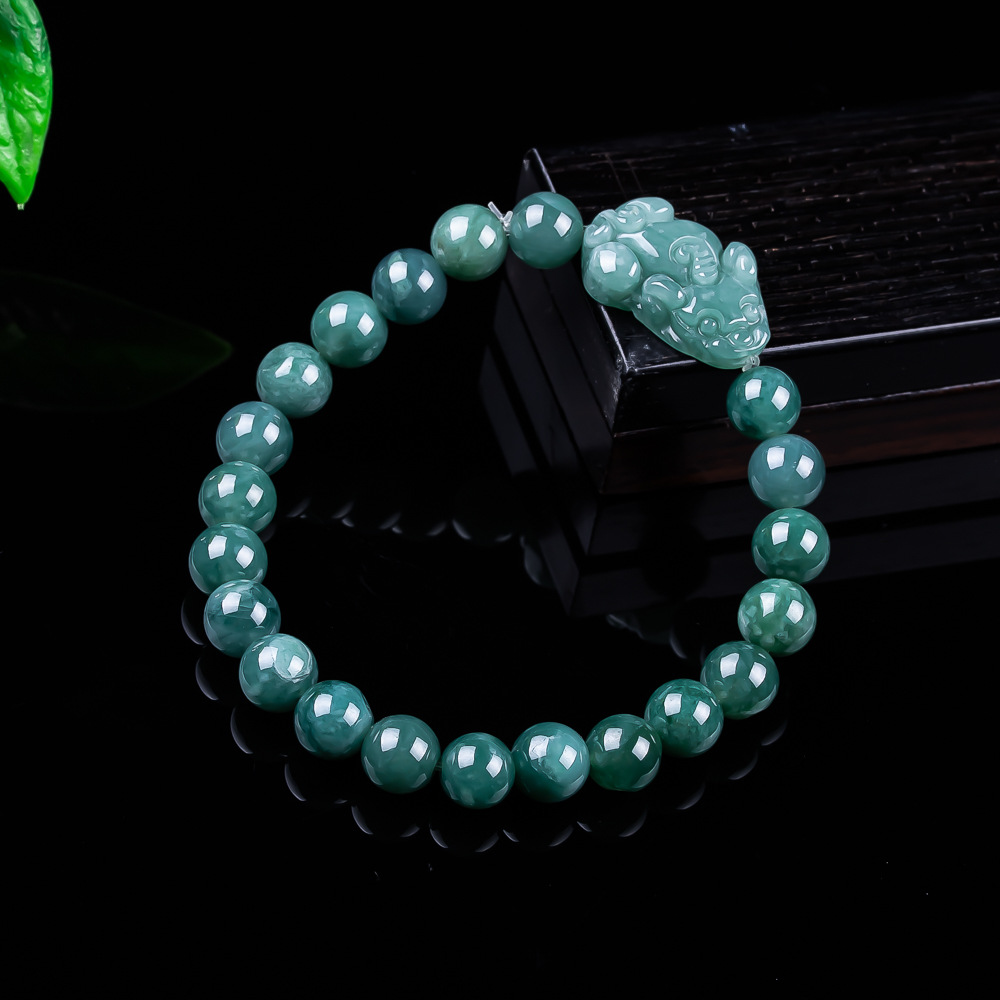 Jewelry & Watches Sp Zo O - Pulseira Pixiu de Jadeíta Birmanesa Natural,