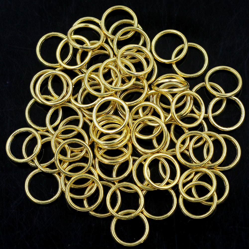 Gold Plated Ring - 500 Peças de Argolas Abertas Redondas