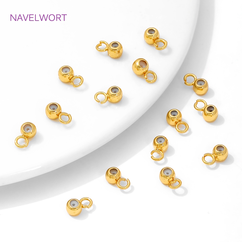 Gold Plated Ring - Contas de posicionamento de silicone banhadas