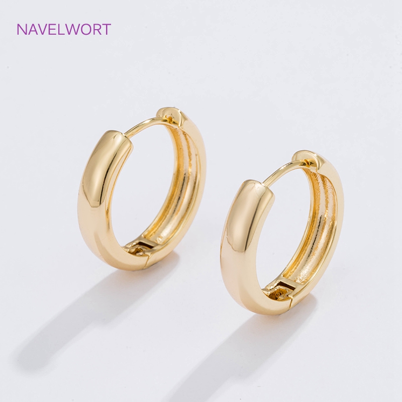 Brincos de argola circulares b - Gold Plated Ring avaliação e preço