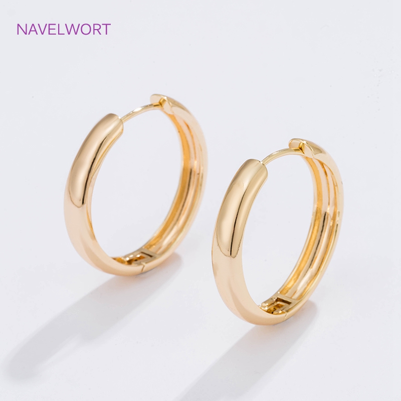 Brincos de argola circulares b - Gold Plated Ring avaliação e preço