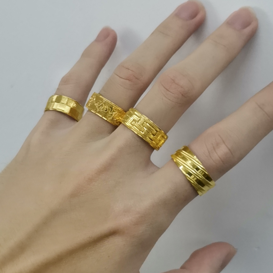 Ouro amarelo fosco carro flor  - Gold Plated Ring avaliação e preço