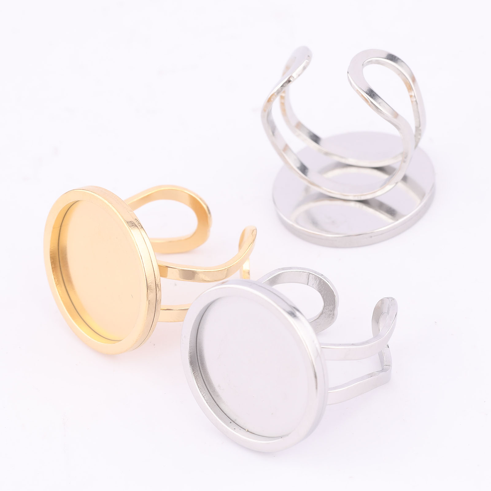 Anel cabochão redondo de 18mm, - Gold Plated Ring avaliação e preço